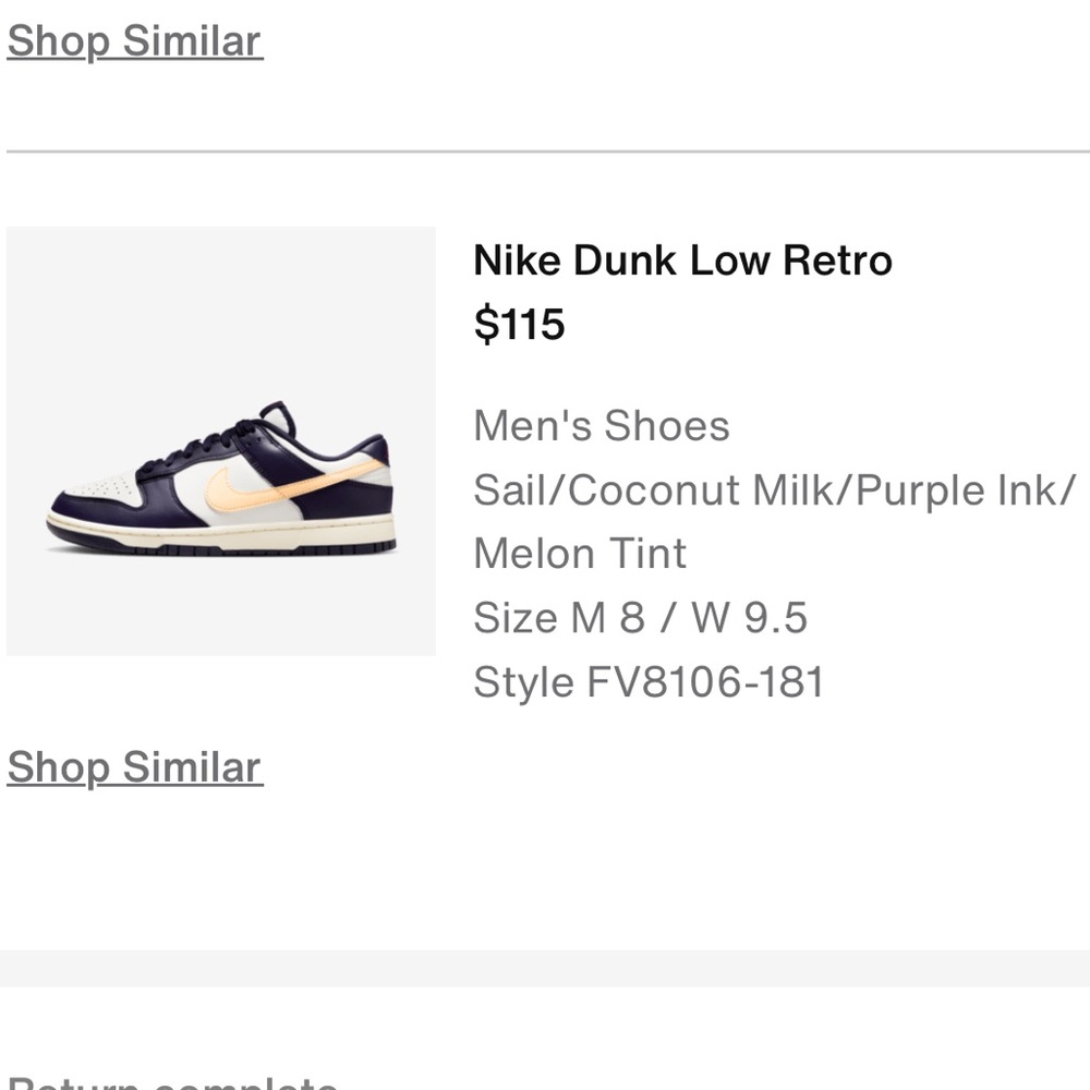 NIKE Dunk Low Retro - Men's 8/Womens 9.5